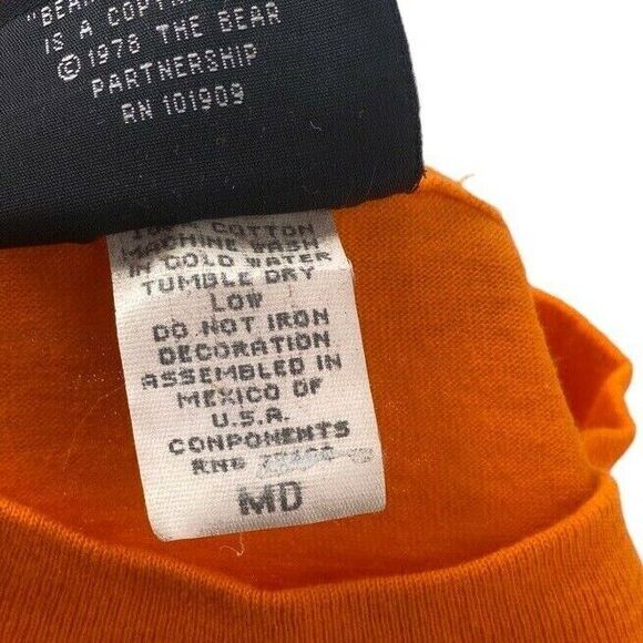 Bear Surfboards Shirt Mens Medium Orange North Shore Vintage 1990's Graphic Logo - Picture 4 of 6